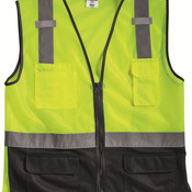 Unisex Black Bottom Mesh Class 2 Vest