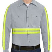 Men's Tall Enhanced Visibility Long Sleeve Cotton Work Shirt